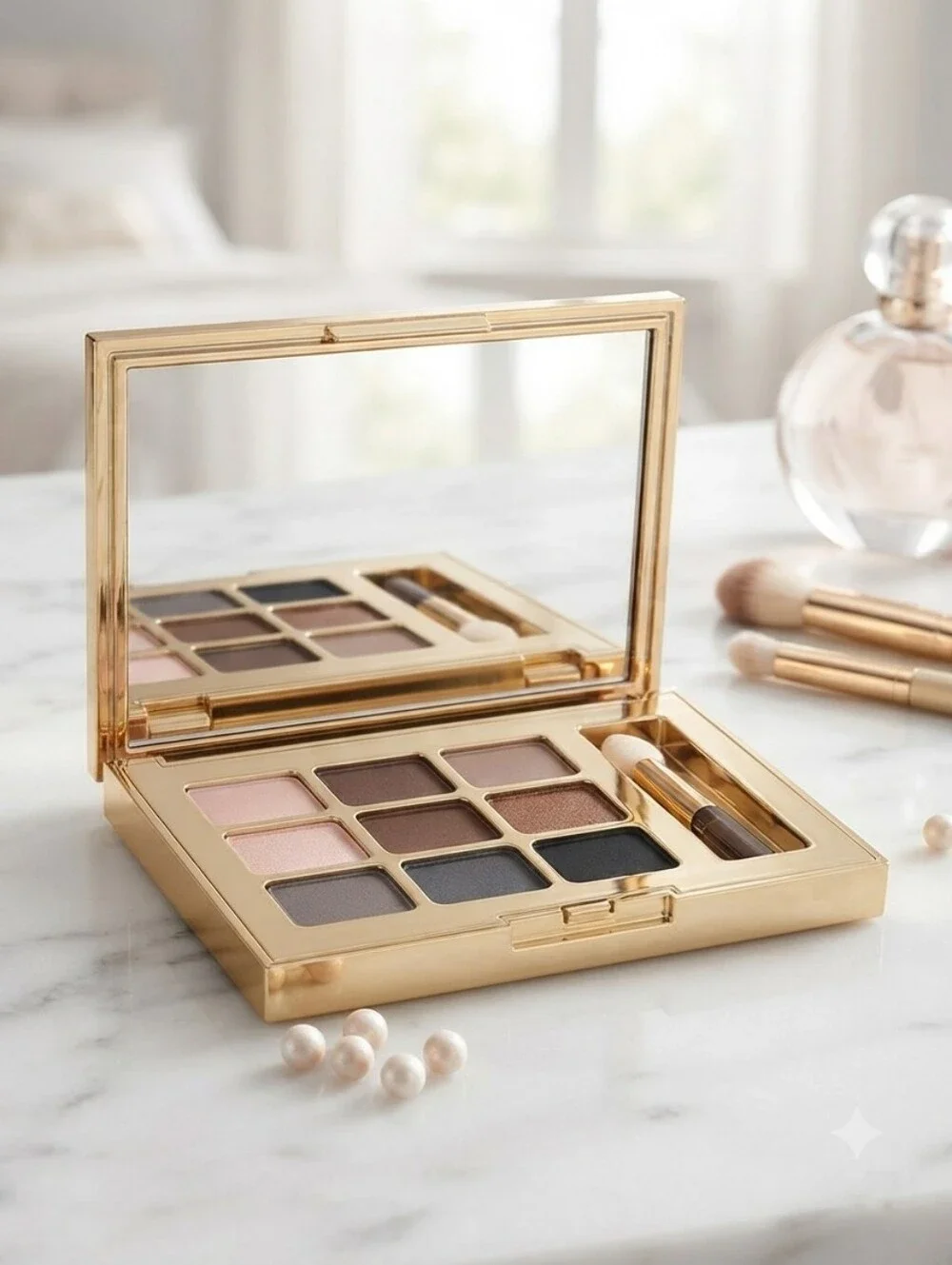 Estee Lauder Neutral Eyeshadow Palette - Gold Case, 12 Shade Collection